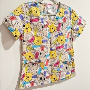 Disney Yellow and Pink Short Sleeve Tee with Winnie the Pooh Design